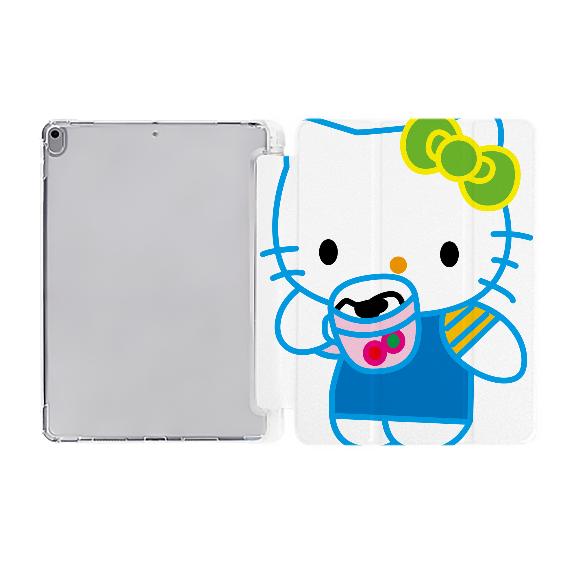 （画像用） Hello Kitty ハローキティ IPad ケース ペン収納付き 三つ折りスタンド PUレザー×シリコン 対応機種9.5/10.5/10.9インチ